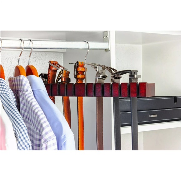 Houndsbay Closet Belt Holder/Hanger Mahogony - Picture 2 of 10